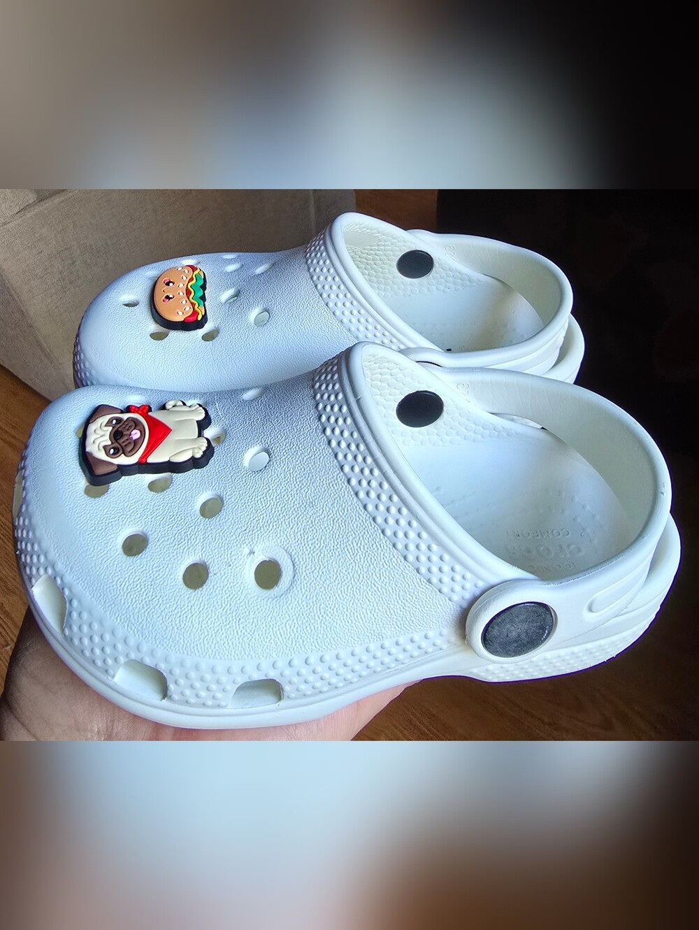 Sz 8 Toddler Kids CROCS CLASSIC White Clogs
